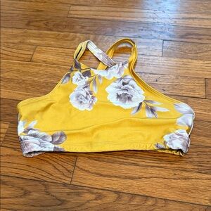 ONZIE Floral Yellow Sports Bra S/M
